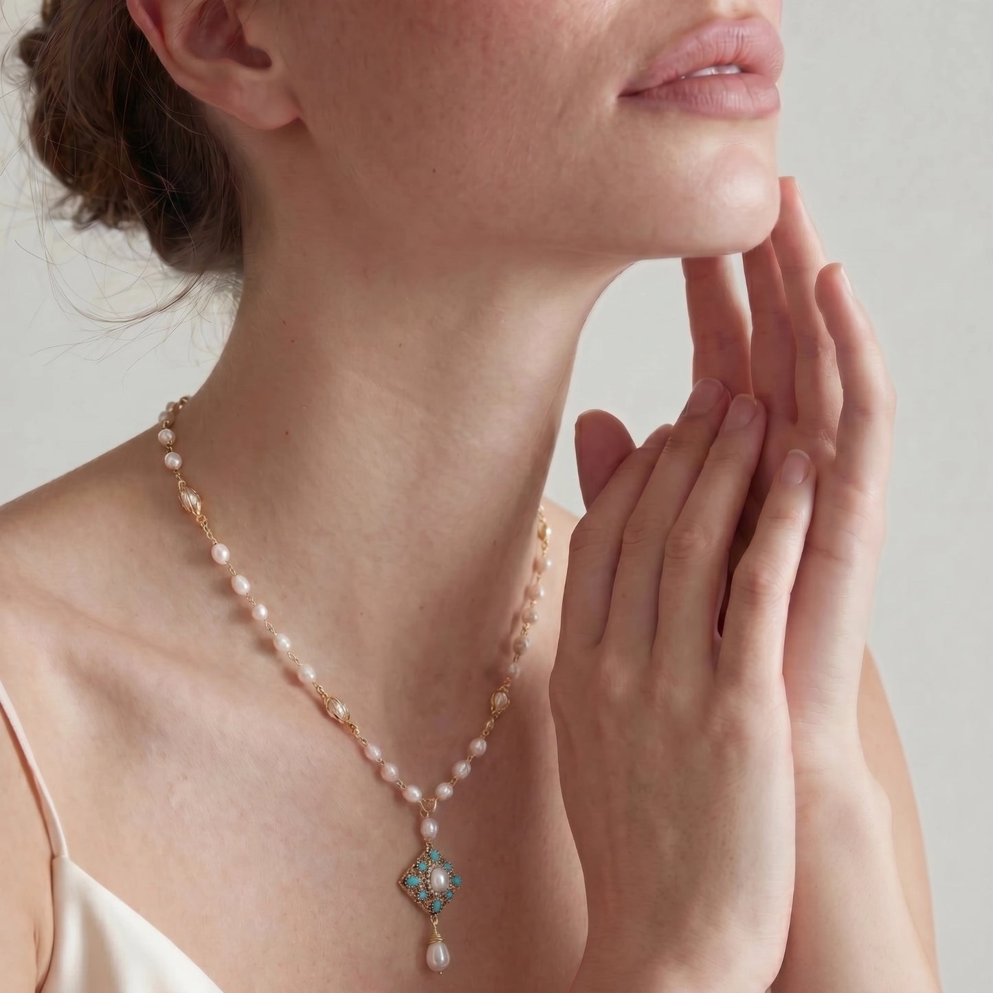 Celestial Pearl Drop Necklace
