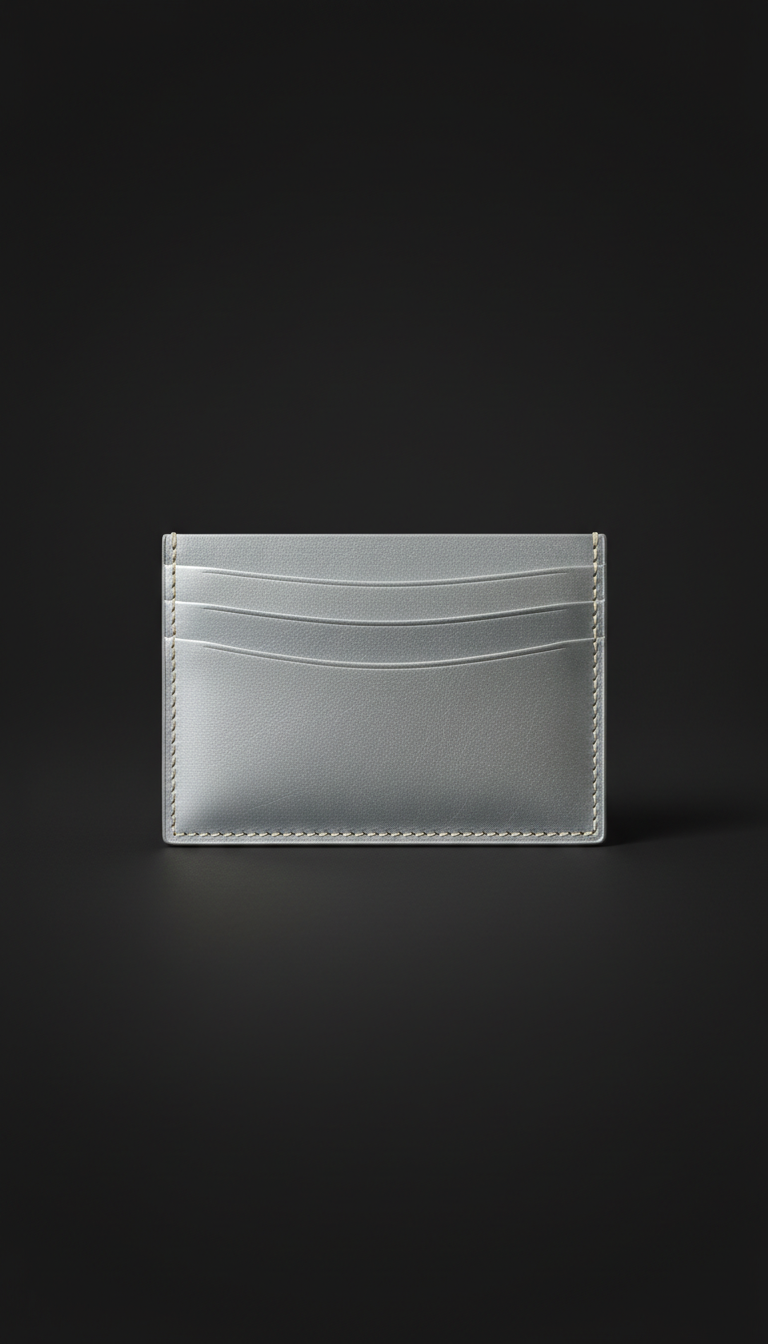 Platinum Mist leather cardholder