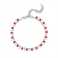 Bicone-Cut Crystal Dangle Station Bracelet in 925 Sterling Silver
