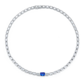 Emerald-Cut Lab Sapphire Tennis Necklace in 925 Sterling Silver