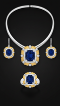 Imperial navy gemstone jewelry set
